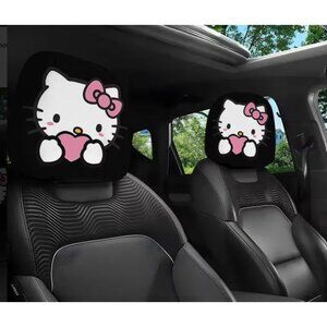 Hello Kitty Heart Headrest Covers (2-Pack) – Cute Car Seat Accessories Slip-On